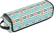 [sanluoli] Hot Hair Tools Travel Bag with Heat Resistant Pad Hair Tools Organizer Storage Bag Geometric Rhythm Orange Green Portable Organizer