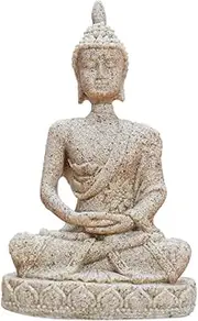 HYFAN Mini Small Meditation Buddha Statue Harmonious Yoga Figurine Collectible Craft Feng Shui Sculpture Decor for Home Office Shelf Desktop (Sand 4)