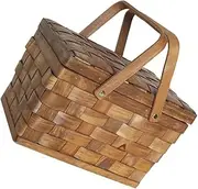 CIMAXIC Household Wooden Woven Basket for Storage and Picnic Portable Fruit and Snack Container Natural Color present Basket Decorative Storage for Home and Outdoor Use