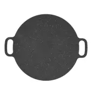 (25cm / 9.84in)Korean Grill Pan Non Stick Coating Round BBQ Griddle Iron New AC