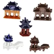 5Pcs Pagoda Statue Kit,Micro Landscape Ceramic Ornaments,for Miniature Garden