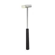 Double Face Plastic Metal Hammer 7" Round Mallet with Soft/Hard Tips, Black