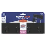 Permastik Black Key Rack With 4 Hooks