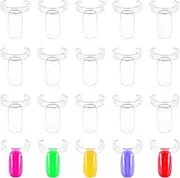 250Pcs Nail Rings Display, Reusable Ring Shape Nail Polish Display for Nails Art Polish Practice White Single Nails Color Swatches Professional Use or Beginner Exercises