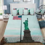 Statue of Liberty & US Flag Doona / Duvet Cover and 2 Pillow Slips