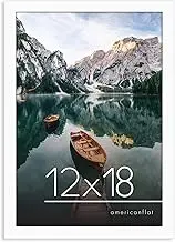 Americanflat 12x18 Poster Frame with Shatter-Resistant Glass - Gallery Style Frame with Engineered Wood - Signature Collection - Photo Frame for Wall Display - White