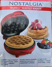 Nostalgia My Mini Personal Electric Waffle Maker 5" Red (May Have Box Damage)