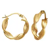 9kt Yellow Gold 10mm Double Twist Hoop Earrings