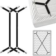 2 / Set of Adjustable crossheads - Sheet Holding Straps to Keep fit or Flat Sheets in Place - Suitable for Double Queen Bed King Bed Mattress Holder Elastic clamp clamp Fastener Garter Belt