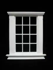 Window: Georgian 12 Pane w/o pediment Window Jacksons Miniatures 1/12 scale B06