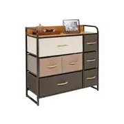 Chest of 7 Drawers Clothes Storage Tower Bedroom Dresser Organizer Unit Fabric