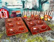 CRATE & BARREL PUMPKIN FALL CAKELET MOLDS (2) -NWT- ENJOY AUTUMN’S JUST DESSERTS