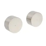 Brushed Silver Round Brass 1/4 Turn Hot Cold Tap Pair Wall Set For Bathroom Shower Vanity Spout