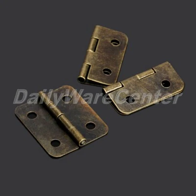 12Pcs Antique Brass Door Cabinet Hinge Jewelry Wooden Box Drawer Hinges Hardware