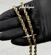 Twisted Rope Chain Unisex Fine Solid Metal 5mm Necklace Jewelry 925 Silver