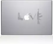 The Decal Guru Love and War MacBook Decal Vinyl Sticker - 13" MacBook Pro Silver
