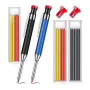 20x Deep Hole Solid Carpenter Pencil Marker Woodworking Marking Mechanical Kit~