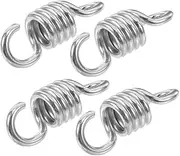 LALADEFIEE 4pcs Porch Swing Springs: Hammock Chair Spring Suspension Hangers Ceiling Mount for Porch Swings Patio and Indoor Use Silver
