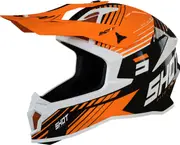 Shot Lite Fury Motocross Helmet, black-orange, Size M for Men Black Orange