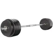 NNEDSZ 78kg Barbell Set Weight Plates Bar Lifting Bench 168cm