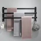 Towel Rack 60CM, Rail Wall Mounted 3-Tier,Towel rods with 2 black