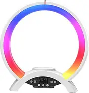 Wireless Charger Lamp - LED Atmosphere Lamp, Wireless Speaker Charger | Bedside Light with Alarm Clock, 4-in-1 Multifunctional Design for Families, Cozy Home Lighting, and Convenient Charging
