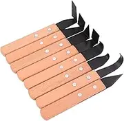 Pottery Repair Tool Kit 8-Piece Set of Stainless Steel Carving Knives Comfortable Wooden Handles Random