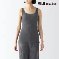 在飛比找momo購物網優惠-【MUJI 無印良品】女柔滑螺紋罩杯式坦克背心(共4色)