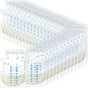 Sherr 500 Pcs Breastmilk Storage Bags 8 oz Breast Milk Storing Bags Self Standing Milk Storage Bags for Breastfeeding Leak Proof Double Zippered Seal Spout and Thickened Design Breastmilk Storing Bags