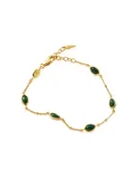 Missoma Magma Gemstone 18kt Gold Vermeil Bracelet - Green ONE SIZE
