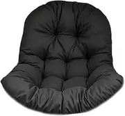Qianly Egg Chair Cushion Pad, Soft, Comfortable, Washable, Thicken,Basket Chair Cushion for Office, Patio,Indoor, Porch,Garden, Black