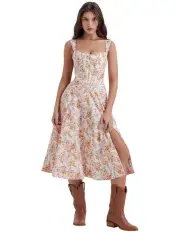 [House of CB] Saira Midi Sundress in Ivory Floral