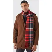 Mens Red Check Scarf