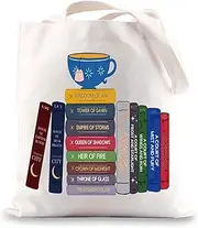 [BWWKTOP] ACOTAR Canvas Tote Bag Night Court Gifts Velaris City Of Starlight Shoulder Bag ACOTAR Bookish Merchandise