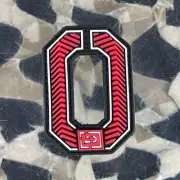 NEW Push Rubberized Hook And Loop Number Patch - Red - 0