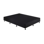 Palermo King Single Ensemble Bed Base Midnight Black Linen Fabric