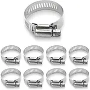 9 PCS Car Stainless Steel Hose Clamps, Small Metal Hose Clamps Set, Adjustable Automotive Gear Hose Clamp Kit for Pipe, Dryer Repair, Tubing (Silver #1~1/2" - 2~1/2")
