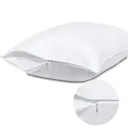 King Size Pillow Protectors with Zipper-100% Cotton Pillowcases for Hair and ...