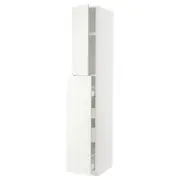 METOD / MAXIMERA hc w p-o func 1dr/4drw, white/Vallstena white, 40x60x240 cm
