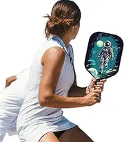 Pickle Ball Rackets for Adults | Lightweight Fiberglass Ball Paddle,Astronaut Pattern Lightweight Fiberglass Ball Paddle, Sports Pickle Ball Paddle for Beach Game