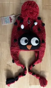 Andes Gifts Handmade Knitted Kids Lady Bug Beanie NWT