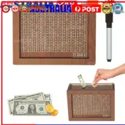Wooden Savings Challenge Box Coin Saver Money Saving Box with Counter Cash↭Vault