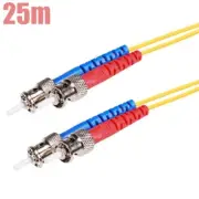25M ST-ST Fiber Optic 9/125 Duplex Single Mode Optical Patch Cable Cord Yellow