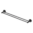 ACA 800mm Towel Rack Double Rail Ring Cut to Size Stainless Steel Black Round