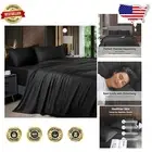 Luxury Cooling Sheets in Black - 4-Piece California King Set for Hot Sleepers