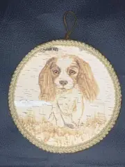 Handmade Birch Bark Wood Burning (Pyrography) -A Cavalier King Charles Spaniel