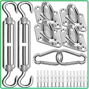 Sun Shade Sail Fixing Kit, M6 Heavy Duty Sun Sail Shade Hardware Kit, 304 Stainless Steel Awning Attachment Set for Garden Triangle and Square, Hardware Accessories Kit