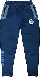 [Icon Sports] Boy's Manchester City Sweatpants with Zipper Pockets, Licensed Youth Man City Jogger Pants