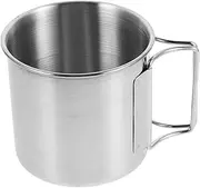 GAROZATION Stainless Steel Camping Mug with Handle Lightweight Double Walled Outdoor Cup for Hiking Backpacking and Travel Versatile Water and Tea Mug Silver