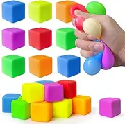 24 Pack Stress Cube,Slow Rising Toys,Stretchy Fidget Toys for Anxiety Relief,Pull Stretch Fidgets for Classroom Prize Box Toys,Teacher Reward for Student